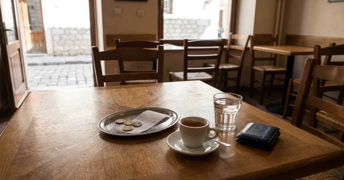 Local cafe culture and tipping in Montenegro