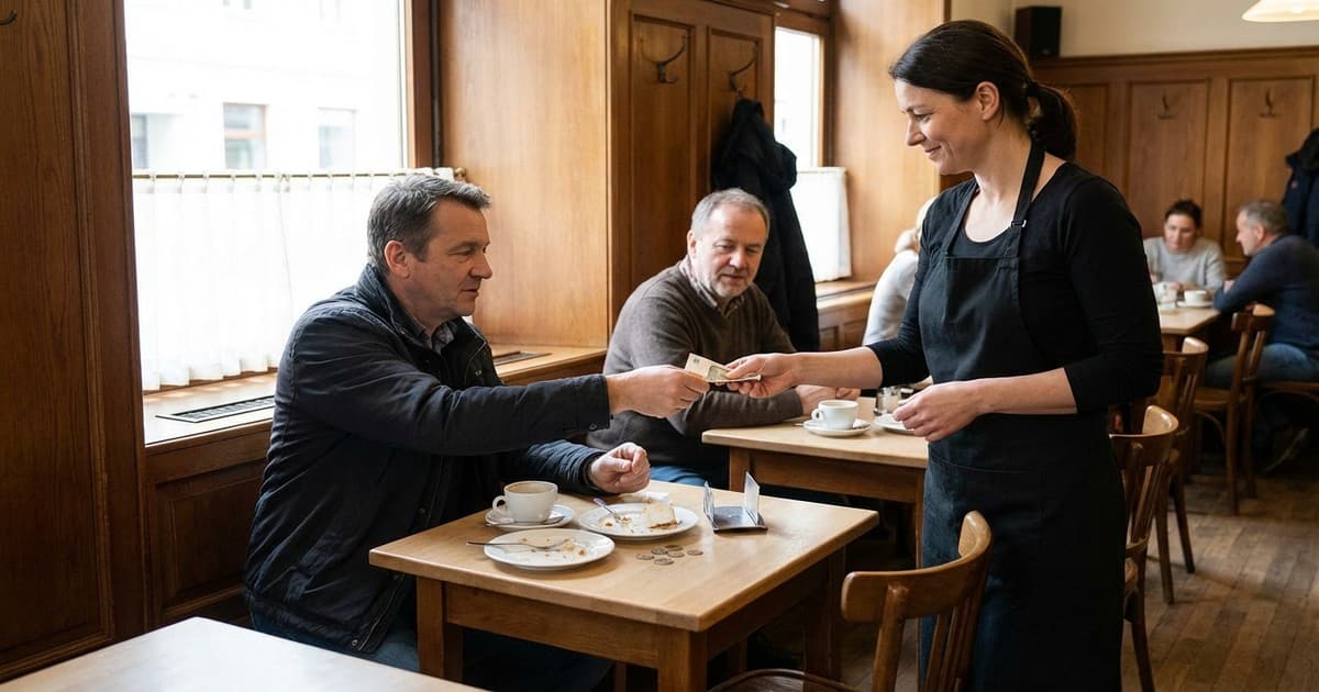 Tipping in Austria at a traditional cafe