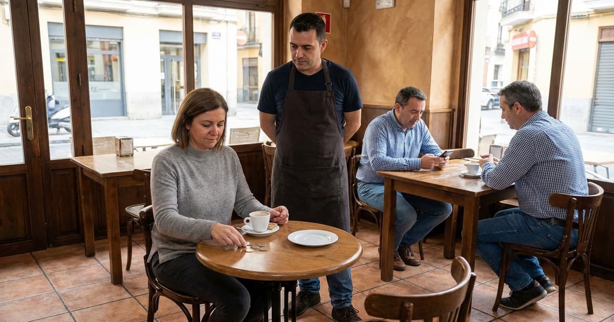 Paying for coffee and tipping in Spain
