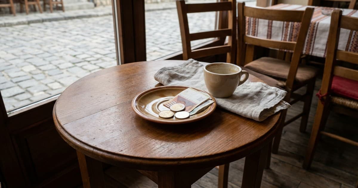 Cash and coins for tipping in North Macedonia