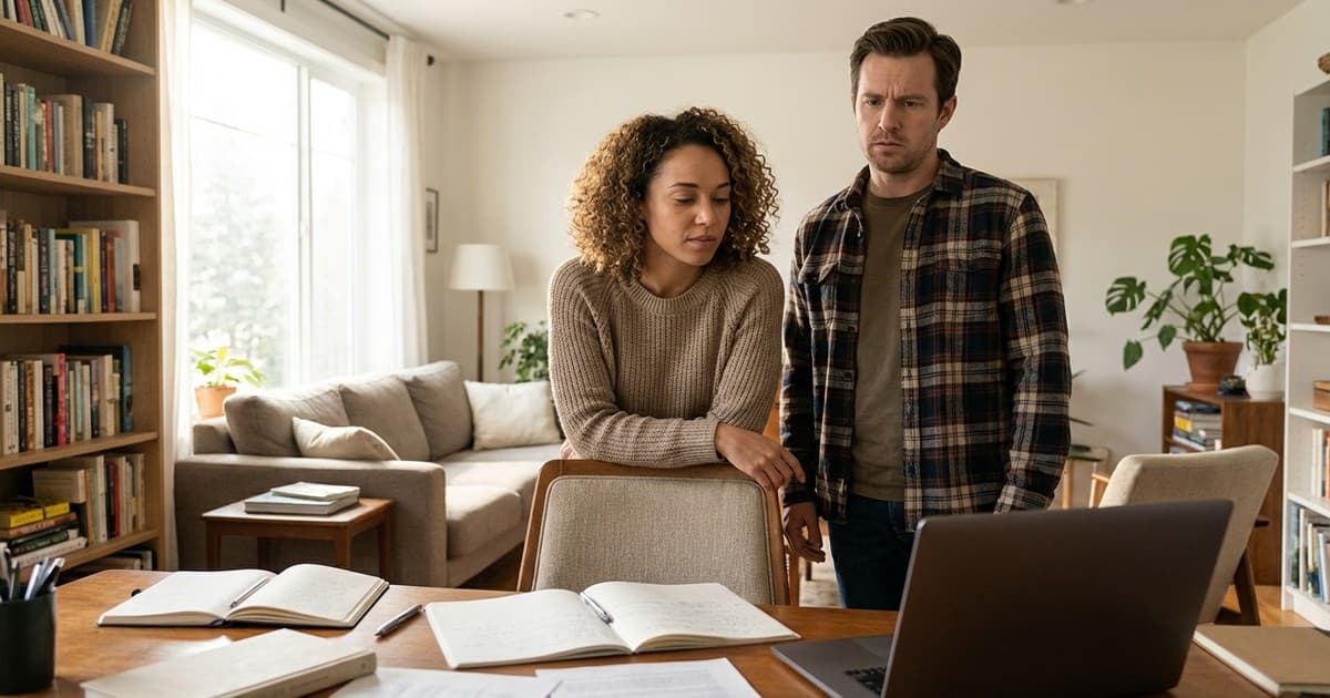 Couple examining tasks amid rising time poverty
